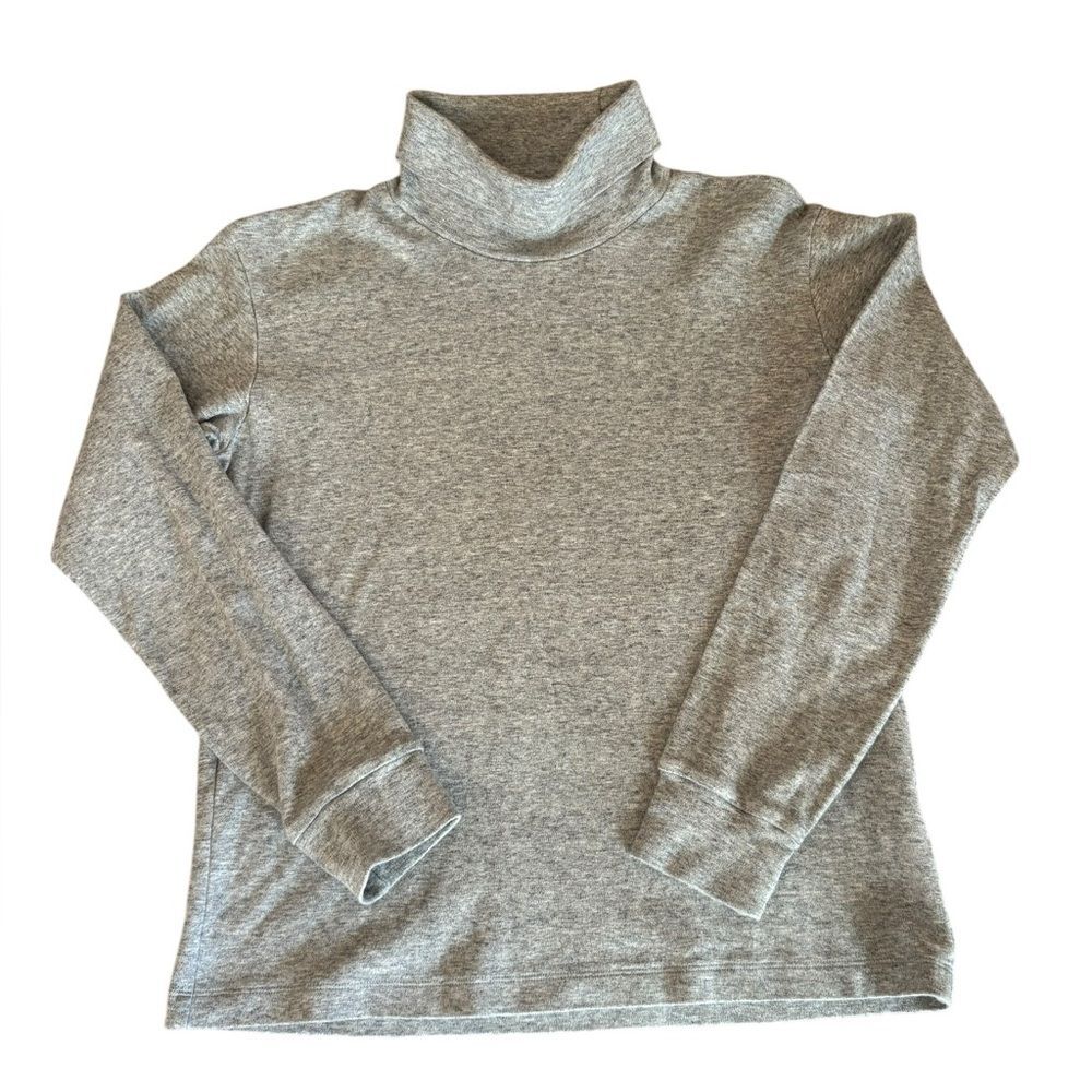Uniqlo Cotton Gray Grey Long Sleeve Turtleneck Shirt Womens Size XS Closet Basic